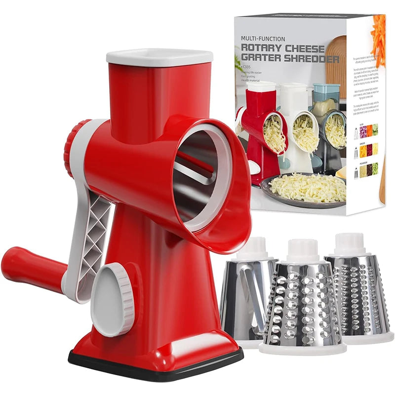 Cut Prep Time in Half™ – 3-in-1 Rotary Grater