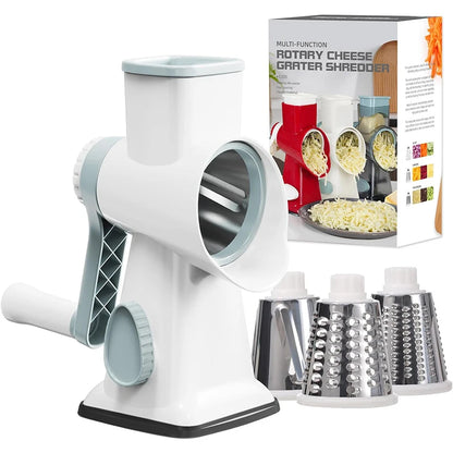 Cut Prep Time in Half™ – 3-in-1 Rotary Grater